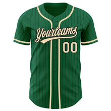 Charger l'image dans la galerie, Custom Kelly Green Black Pinstripe City Cream Authentic Baseball Jersey