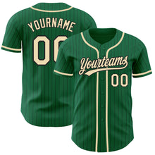 Charger l'image dans la galerie, Custom Kelly Green Black Pinstripe City Cream Authentic Baseball Jersey