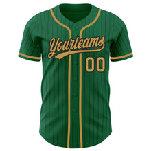 Загрузить изображение в средство просмотра галереи, Custom Kelly Green Black Pinstripe Old Gold Authentic Baseball Jersey
