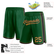 Load image into Gallery viewer, Custom Kelly Green Old Gold-Black Authentic Basketball Shorts
