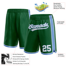 Load image into Gallery viewer, Custom Kelly Green White-Light Blue Authentic Basketball Shorts