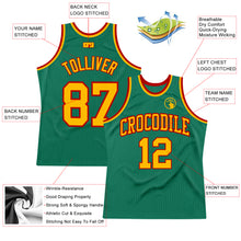 Загрузить изображение в средство просмотра галереи, Custom Kelly Green Gold-Red Authentic Throwback Basketball Jersey