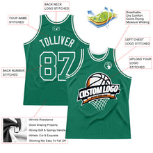 Загрузить изображение в средство просмотра галереи, Custom Kelly Green White Authentic Throwback Basketball Jersey