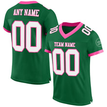 Charger l'image dans la galerie, Custom Kelly Green White-Pink Mesh Authentic Football Jersey