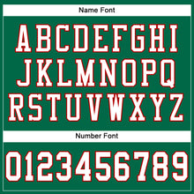 Load image into Gallery viewer, Custom Kelly Green White-Red Mesh Authentic Football Jersey