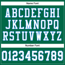 Load image into Gallery viewer, Custom Kelly Green White-Powder Blue Mesh Authentic Football Jersey
