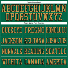 Load image into Gallery viewer, Custom Kelly Green Old Gold-Black Mesh Authentic Football Jersey
