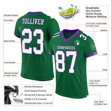 Load image into Gallery viewer, Custom Kelly Green White-Purple Mesh Authentic Football Jersey
