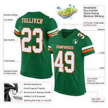 Charger l'image dans la galerie, Custom Kelly Green White-Orange Mesh Authentic Football Jersey