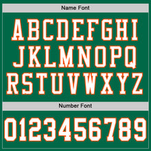 Charger l'image dans la galerie, Custom Kelly Green White-Orange Mesh Authentic Football Jersey