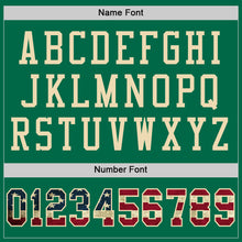 Charger l'image dans la galerie, Custom Kelly Green Vintage USA Flag-City Cream Mesh Authentic Football Jersey