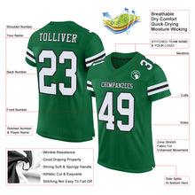 Charger l'image dans la galerie, Custom Kelly Green White-Black Mesh Authentic Football Jersey