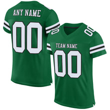 Charger l'image dans la galerie, Custom Kelly Green White-Black Mesh Authentic Football Jersey