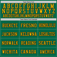 Load image into Gallery viewer, Custom Kelly Green Gold-Black Mesh Authentic Football Jersey