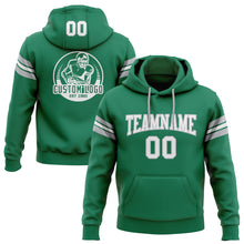 Загрузить изображение в средство просмотра галереи, Custom Stitched Kelly Green White-Gray Football Pullover Sweatshirt Hoodie