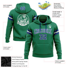 Laden Sie das Bild in den Galerie-Viewer, Custom Stitched Kelly Green Royal-White Football Pullover Sweatshirt Hoodie