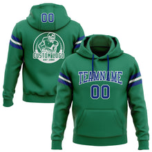 Laden Sie das Bild in den Galerie-Viewer, Custom Stitched Kelly Green Royal-White Football Pullover Sweatshirt Hoodie