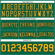 Laden Sie das Bild in den Galerie-Viewer, Custom Stitched Kelly Green Gold-White Football Pullover Sweatshirt Hoodie