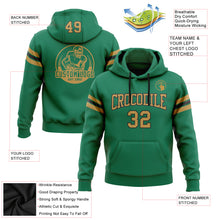 Laden Sie das Bild in den Galerie-Viewer, Custom Stitched Kelly Green Old Gold-Black Football Pullover Sweatshirt Hoodie