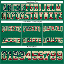 Загрузить изображение в средство просмотра галереи, Custom Stitched Kelly Green Vintage USA Flag City Cream-Crimson Football Pullover Sweatshirt Hoodie