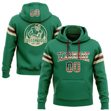 Загрузить изображение в средство просмотра галереи, Custom Stitched Kelly Green Vintage USA Flag City Cream-Crimson Football Pullover Sweatshirt Hoodie