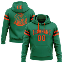 Laden Sie das Bild in den Galerie-Viewer, Custom Stitched Kelly Green Orange-Black Football Pullover Sweatshirt Hoodie