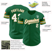 Charger l'image dans la galerie, Custom Kelly Green White-Old Gold Authentic Baseball Jersey