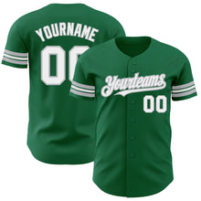 Загрузить изображение в средство просмотра галереи, Custom Kelly Green White-Gray Authentic Baseball Jersey