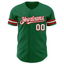 Загрузить изображение в средство просмотра галереи, Custom Kelly Green White-Red Authentic Baseball Jersey