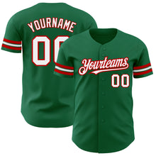 Загрузить изображение в средство просмотра галереи, Custom Kelly Green White-Red Authentic Baseball Jersey