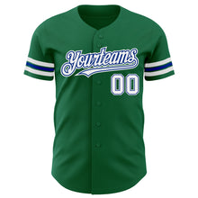 Загрузить изображение в средство просмотра галереи, Custom Kelly Green White-Royal Authentic Baseball Jersey