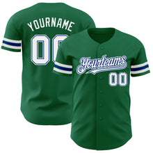 Загрузить изображение в средство просмотра галереи, Custom Kelly Green White-Royal Authentic Baseball Jersey