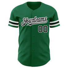 Загрузить изображение в средство просмотра галереи, Custom Kelly Green Black-White Authentic Baseball Jersey