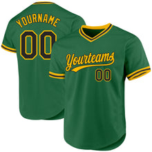 Charger l'image dans la galerie, Custom Kelly Green Black-Gold Authentic Throwback Baseball Jersey
