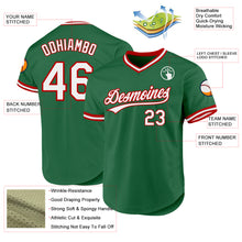 Charger l'image dans la galerie, Custom Kelly Green White-Red Authentic Throwback Baseball Jersey