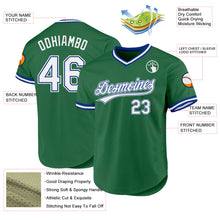 Charger l'image dans la galerie, Custom Kelly Green White-Royal Authentic Throwback Baseball Jersey