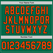 Загрузить изображение в средство просмотра галереи, Custom Kelly Green Orange-Black Authentic Throwback Baseball Jersey