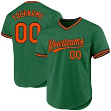 Загрузить изображение в средство просмотра галереи, Custom Kelly Green Orange-Black Authentic Throwback Baseball Jersey