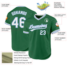 Charger l'image dans la galerie, Custom Kelly Green White-Light Blue Authentic Throwback Baseball Jersey