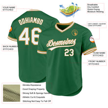 Charger l'image dans la galerie, Custom Kelly Green White-Old Gold Authentic Throwback Baseball Jersey