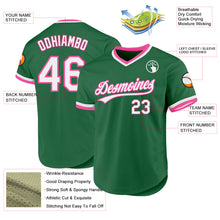 Charger l'image dans la galerie, Custom Kelly Green White-Pink Authentic Throwback Baseball Jersey