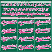 Загрузить изображение в средство просмотра галереи, Custom Kelly Green Pink-White Authentic Throwback Baseball Jersey