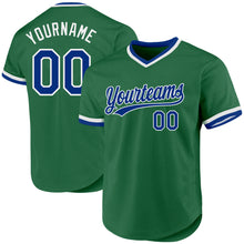 Charger l'image dans la galerie, Custom Kelly Green Royal-White Authentic Throwback Baseball Jersey