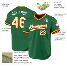 Загрузить изображение в средство просмотра галереи, Custom Kelly Green Gold-Red Authentic Throwback Baseball Jersey