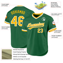 Загрузить изображение в средство просмотра галереи, Custom Kelly Green Gold-White Authentic Throwback Baseball Jersey