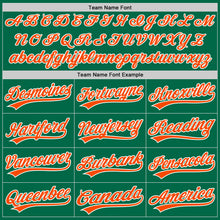 Load image into Gallery viewer, Custom Kelly Green Orange-White Authentic Throwback Baseball Jersey
