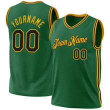 Загрузить изображение в средство просмотра галереи, Custom Kelly Green Black-Gold Authentic Throwback Basketball Jersey