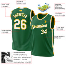 Загрузить изображение в средство просмотра галереи, Custom Kelly Green White-Gold Authentic Throwback Basketball Jersey