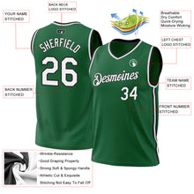 Load image into Gallery viewer, Custom Kelly Green White-Black Authentic Throwback Basketball Jersey