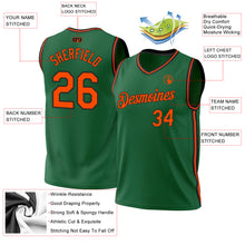 Load image into Gallery viewer, Custom Kelly Green Orange-Black Authentic Throwback Basketball Jersey
